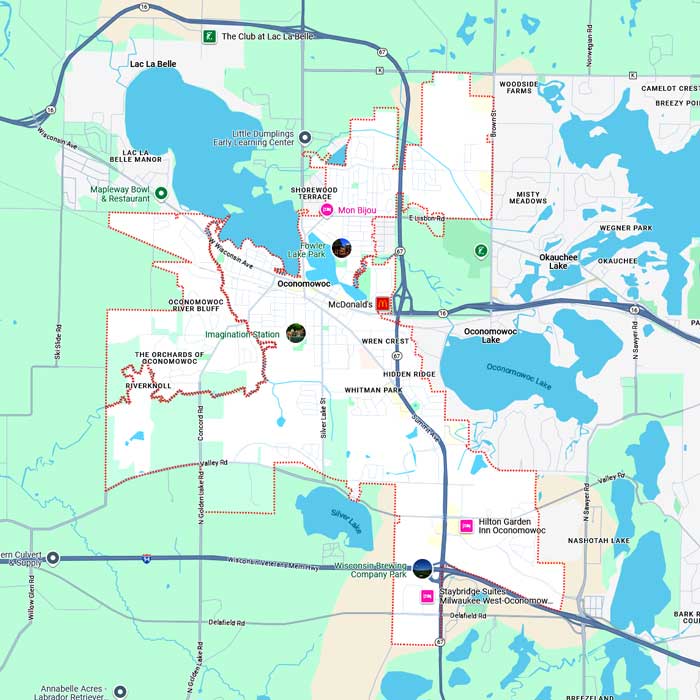 Sonoran Pool Services service area map for Oconomowoc, WI