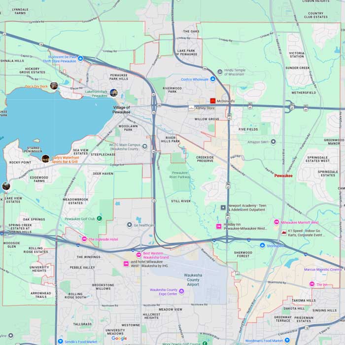 Sonoran Pool Services service area map for Pewaukee, WI