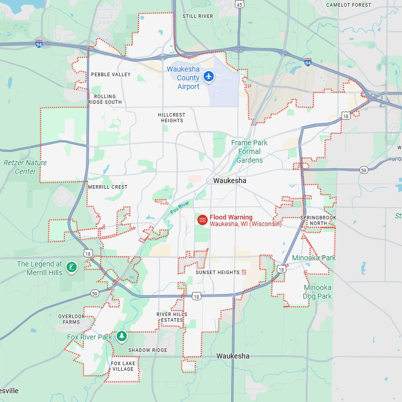 Sonoran Pool Services service area map for Waukesha, WI